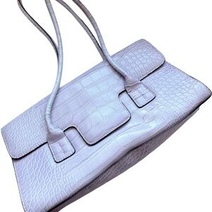 Tommy Hilfiger Lavender Crocodile-Embossed Shoulder Bag